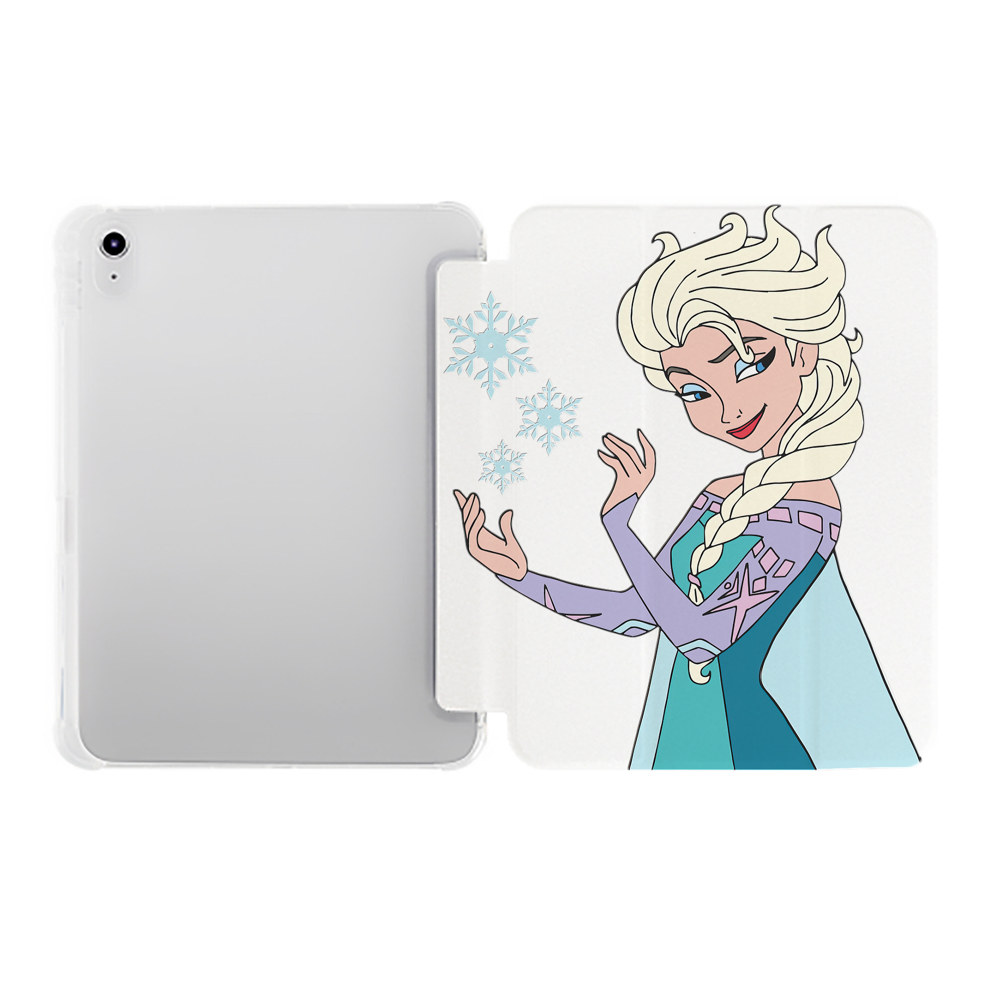 （画像用） アナと雪の女王 アンナ エルサ Frozen Anna Elsa IPad ケース ペン収納付き 三つ折りスタンド PUレザー×シリコン 対応機種9.5/10.5/10.9インチ